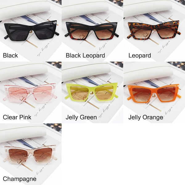 Cat Eye Solbriller Firkantede Solbriller SORT LEOPARD SORT Black Leopard