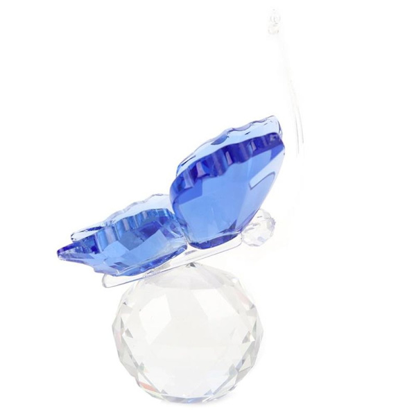 Crystal Butterfly Figurine Glass Miniature SININEN Blue