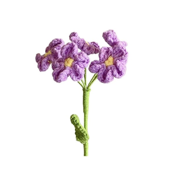 Håndstrikket lavendelblomst Lavendelflettet blomst MØRK LILLA Dark Purple