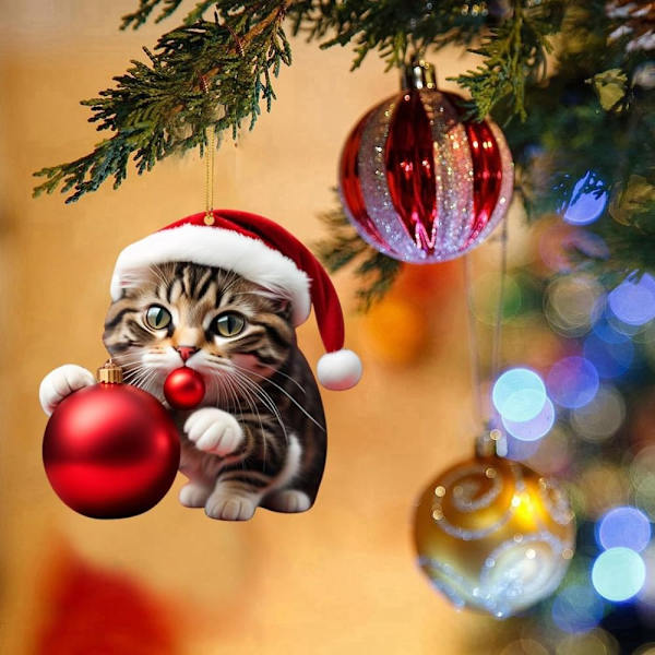 Julhatt Katthänge Katt Julgransprydnad 2 2 2