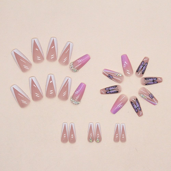 2 æsker 24 stk/æske Fake Nails Press On Nail Tips 2 BOXS-01 2 2 boxs-01