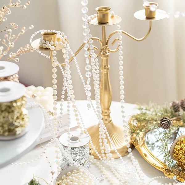 Artificial Pearls Beads Chain Bead String Garland GULL gold beads-10m-beads-10m