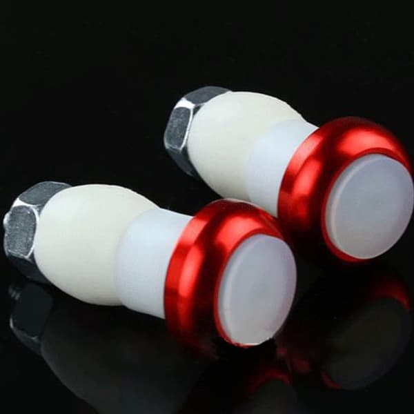 2STK Cykelstyr Light End Plug Light SØLV silver