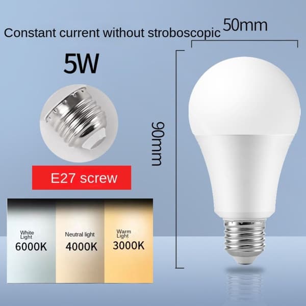 LED lyspære HVIT LYS5W 5W White light5W