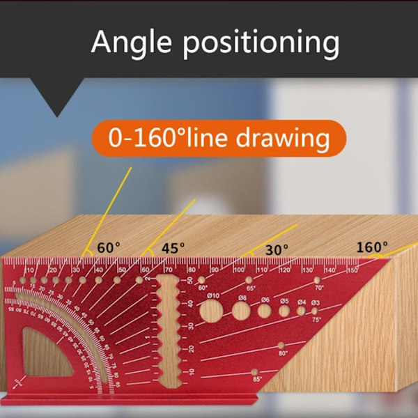 Trebearbeidingsvinkellinjal Gauge Gradskive 3D Multi Angle