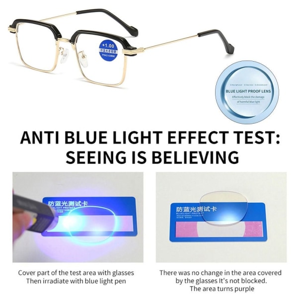 Anti-Blue Light Glasögon Överdimensionerade glasögon SVART SILVER SVART