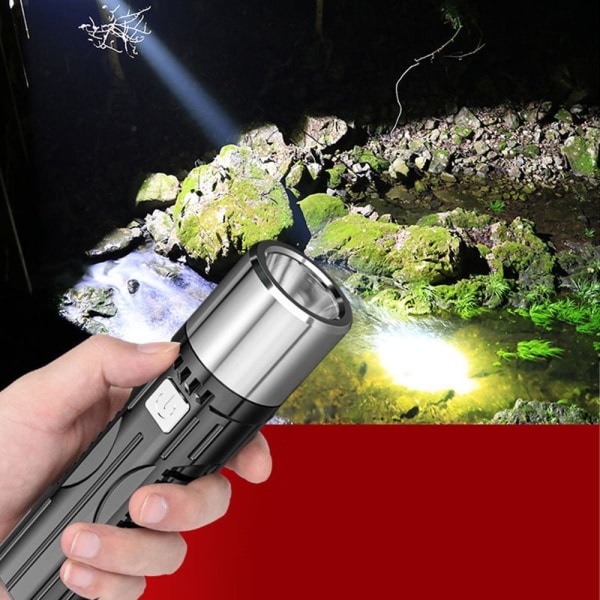 LED lommelygte USB genopladelig lys søgelygte