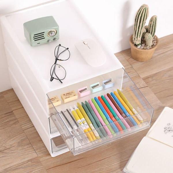 Opbevaringsboks Desktop Organizer WHITE L White L