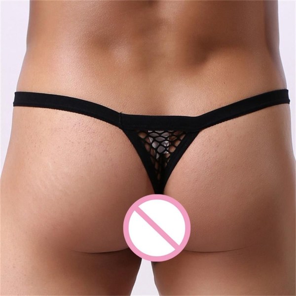 Sexiga underkläder See Through Thong SVART XL black XL