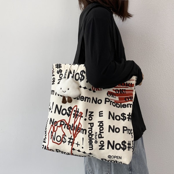 Kvinders taske med stor kapacitet Cut Style Canvas Tote Bag I I I