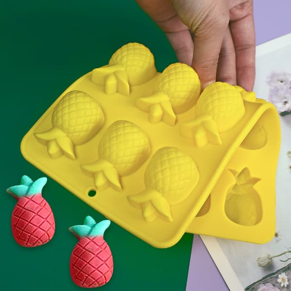 12 Cavity 3D ananas - iskuber Silikonkakform Form