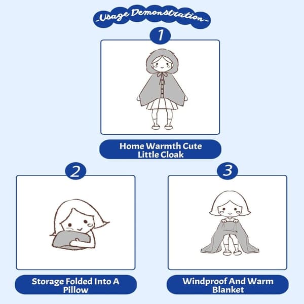 Hajtæppe Shark Sjal Cape Type Hættekappe Hajtæppe