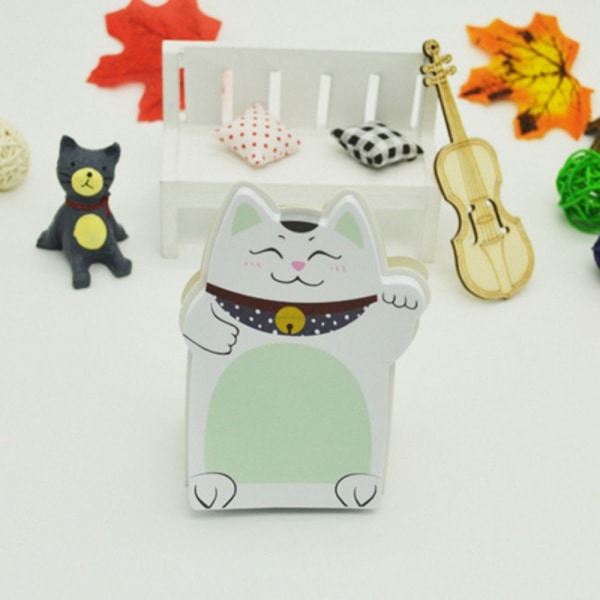 3 STK Kawaii Sticky Notes Standing Notes Lucky Cat Sticky Notes