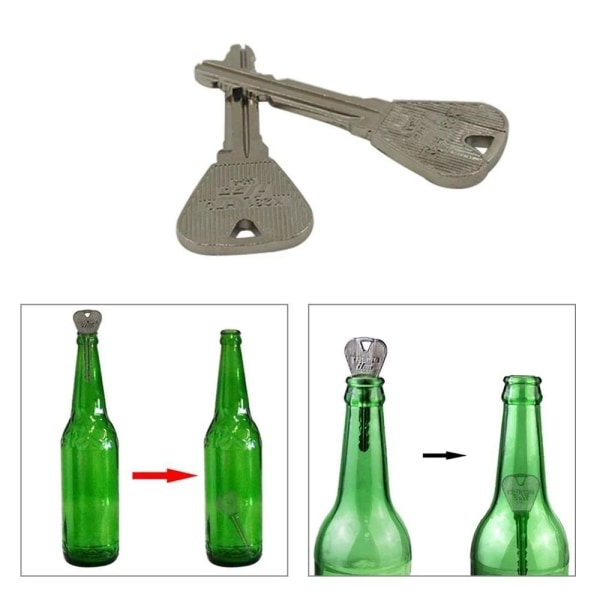 2 stk Folding Key Thru Bottle Flaske Ring Magic Tricks Props Silver