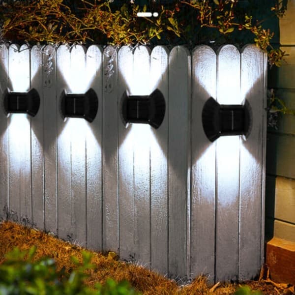 LED Solar Light Utvendig Vegglampe HVIT LYS-2LED HVIT white light-2LED