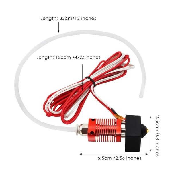 Hot End Kit Samlet ekstruder Hotend Udvendig gevindforbindelse