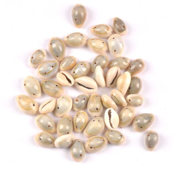 200 stk Dobbelthulsperler Cowrie Shell Beads Muslingeskalsperler