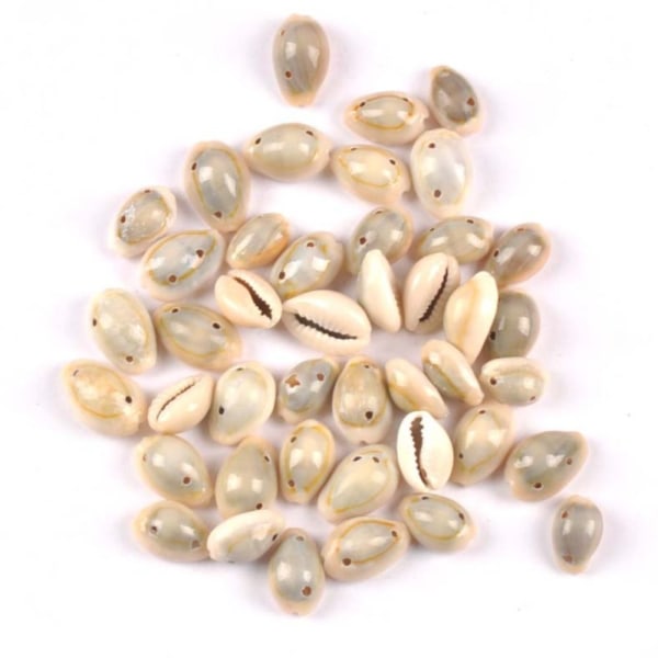 200st Dubbla Hål Pärlor Cowrie Shell Beads Seashell Beads