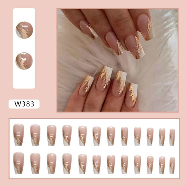 24 kpl Fake Nails pitkät ranskalaiset Z611 Z611 Z611
