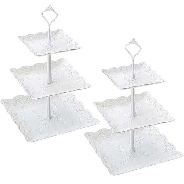 2 set Cupcake Tower Stand Dessert Stand Hållare Serveringsdisplay