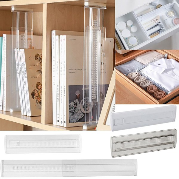 Justerbare skuffedeler Organizers TRANSPARENT SORT