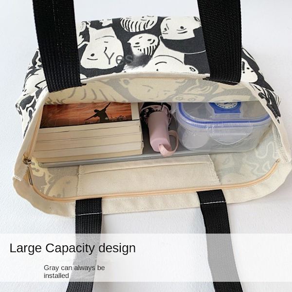Kvinders taske med stor kapacitet Cut Style Canvas Tote Bag A A A