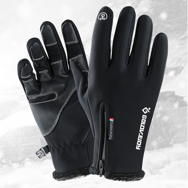 Taktiske vinterhandsker Opvarmede fleecinghandsker SORT M BLACK M