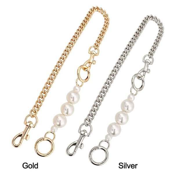 Bag Chain Strap Extender Bag Chain för handväska Pearl Extension silver