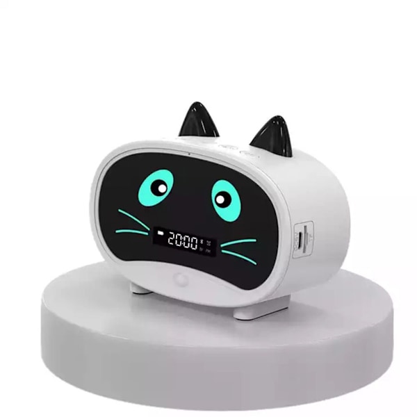 Trådlös Bluetooth -högtalare Smart Alarm Clock Audio VIT White