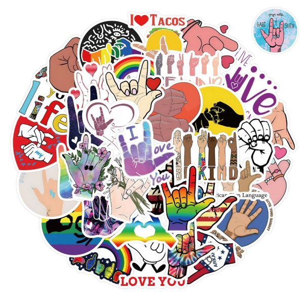 ASL Stickers American Sign Language Sticker Pack/teckenspråk