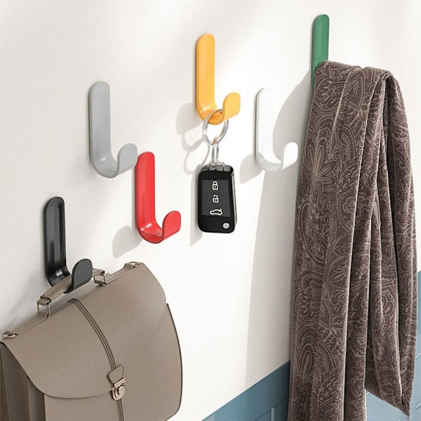 12 KPL Vaatekoukku Muoviset ovenripustimet HARMAA grey