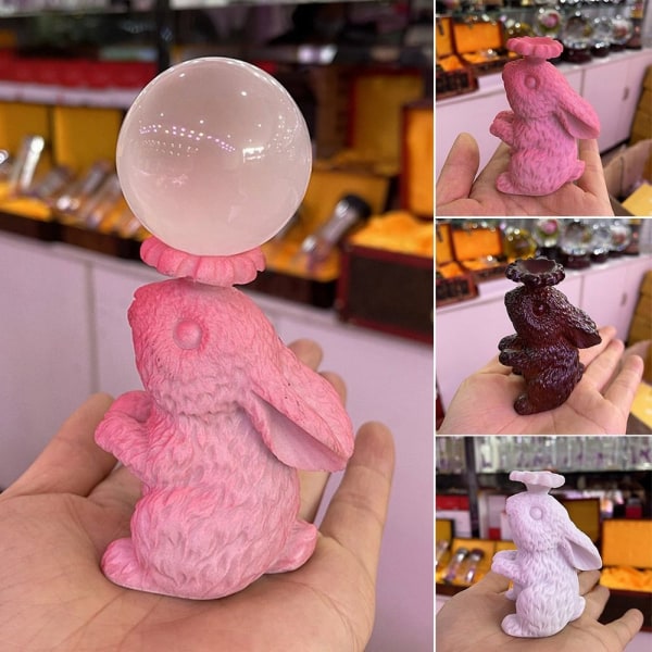 Rabbit näyttötelineen pidike kristallipallojalusta VALKOINEN White