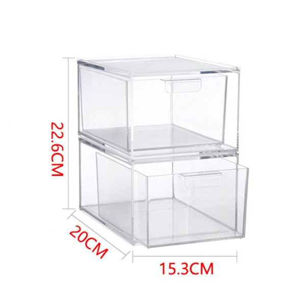 Stabelbar Makeup Organizer Opbevaringsskuffe 2 2 2