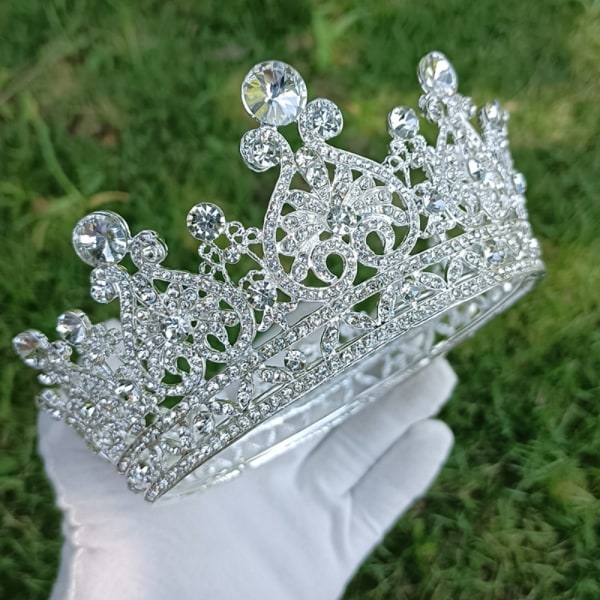 Crystal Crown Bride Queen Crown SØLV silver