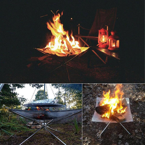 Mesh Bonfire Stativ Grillställ Vedspis
