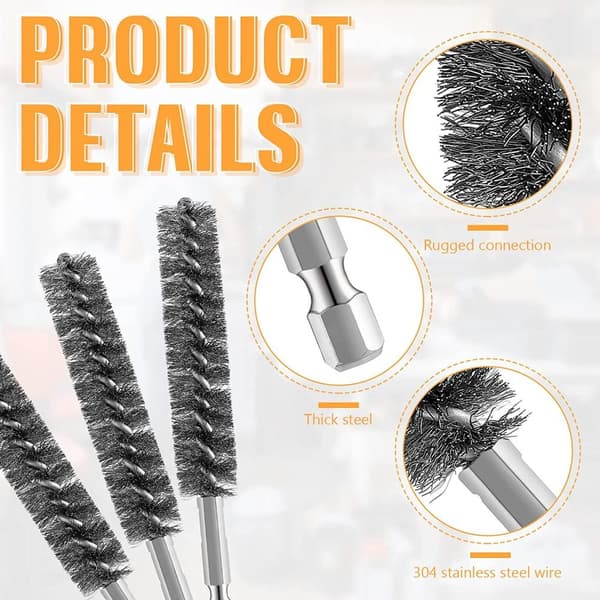 5 stk Bore Brush Bristles Stålbørste Skrapebørster