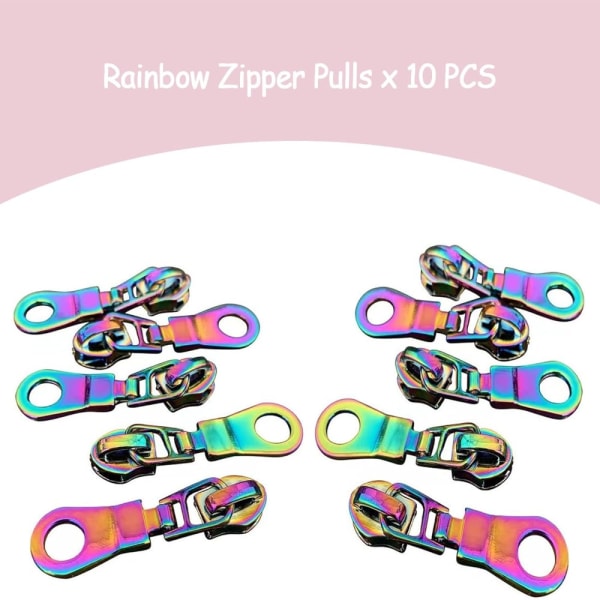 10 stk #5 Rainbow Zipper Pulls Metal Zipper Pull Erstatning