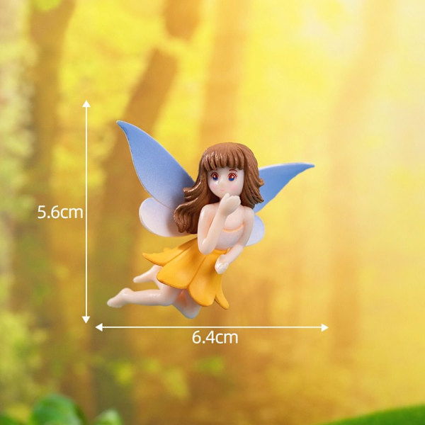 Flower Fairy Desktop Dekorasjoner Angel Flower Fairy Doll Model Yellow