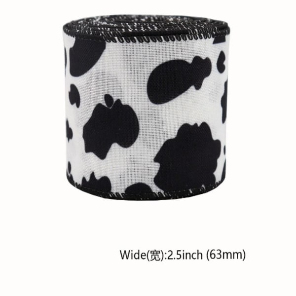 2 ruller 10 Yards Cow Print Ribbon Wired Cow Print Wired Edge