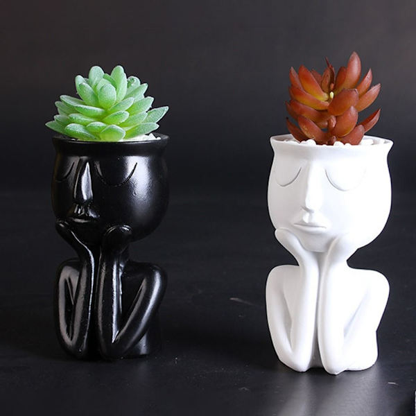 Cactus Planter muotokuva Veistos Kukkaruukku PUNAINEN 2 2 Red 2-2