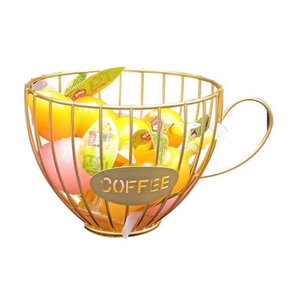 Kaffekrus Form Oppbevaringsstativ Fruktbrett GULL Gold