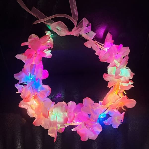 Lysende LED Krans Halloween Krone Blomst 1 1 1