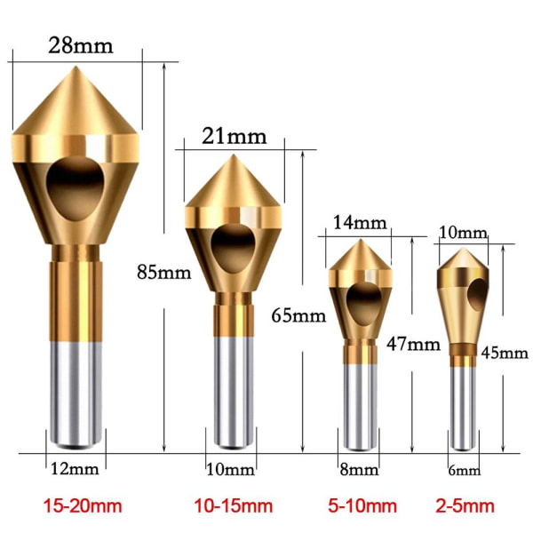 Forsenkningsbor Avgrading Avfasing 15-20MM 15-20mm