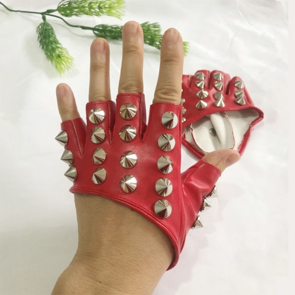 Punk Handsker Half Finger Handsker SORT SMAL NITTE SMAL NITTE black smal rivet-smal rivet