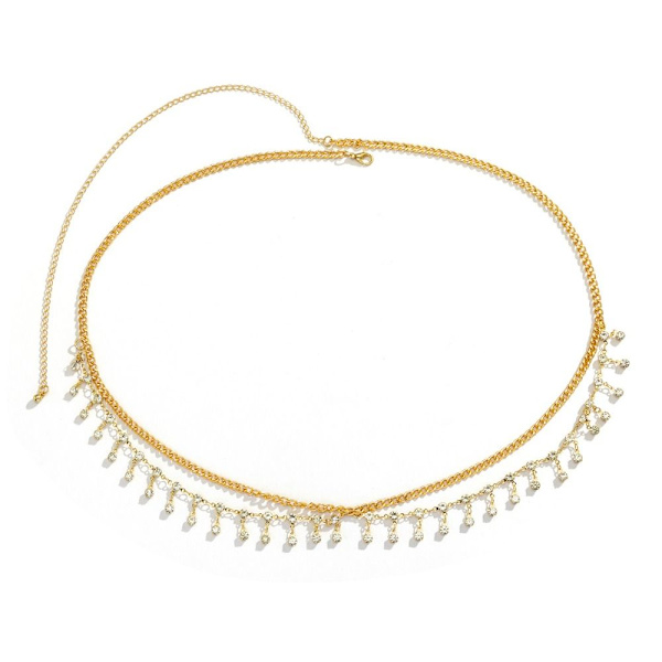 Rhinestone Waist Chain Crystal Belly Body Chain SHELL SHELL Shell