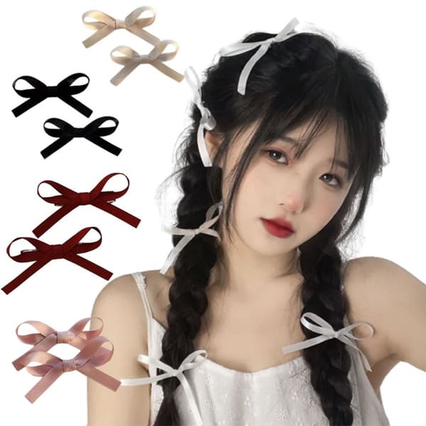 Bowknot Hårspænder Sløjfe Hårnål RØD Red