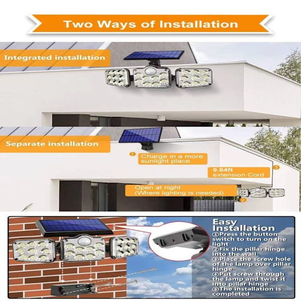 Solar Sensor Light Liiketunnistimen valo INTEGROITU TYYPPI Integrated Type