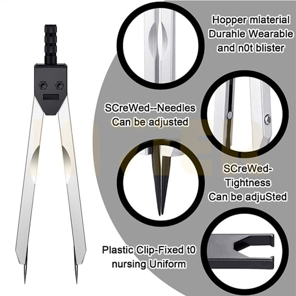 Drafting Divider Måleværktøj EKG Calipere SORT Black