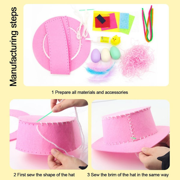 Påsk Hat Kit Bunny Egg Material Kit GUL yellow