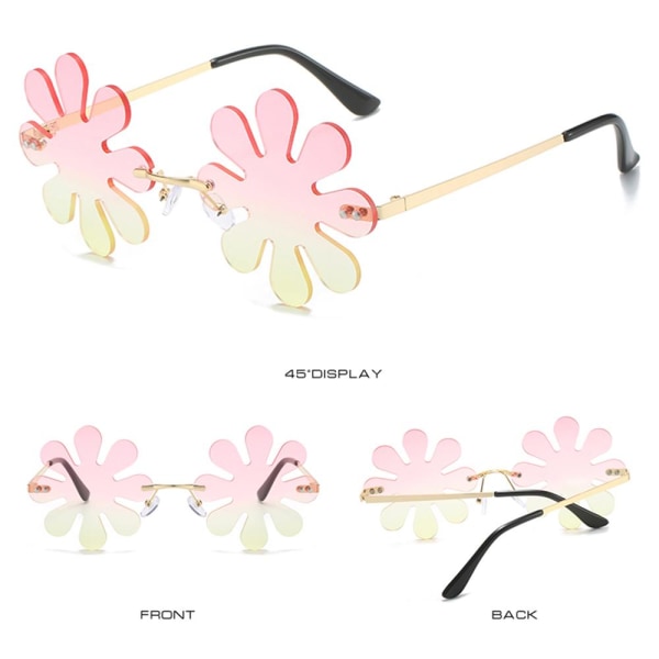 Flower Shape Solbriller Mode Solbriller SORT SORT Black